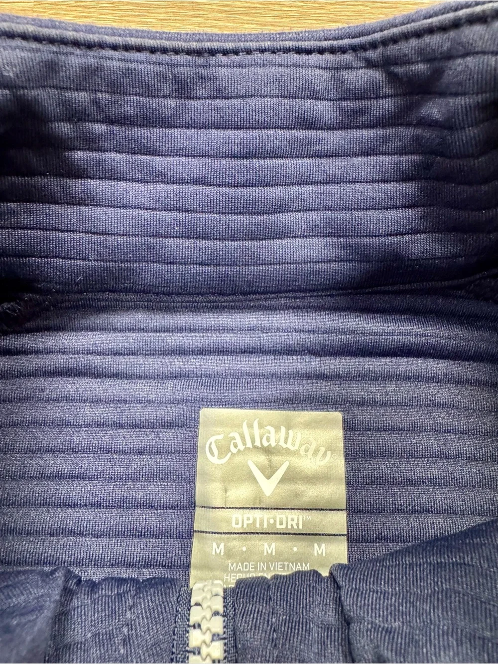 Callaway Opti-Dri Men’s M Blue Textured Quarter Zip Golf Pullover